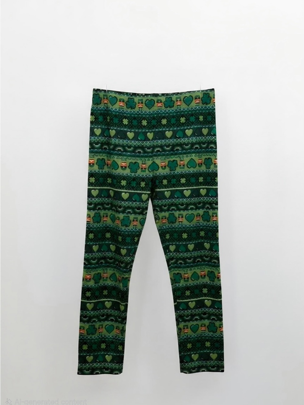 Green Patterned Women's Leggings - Cozy Printed Stretch